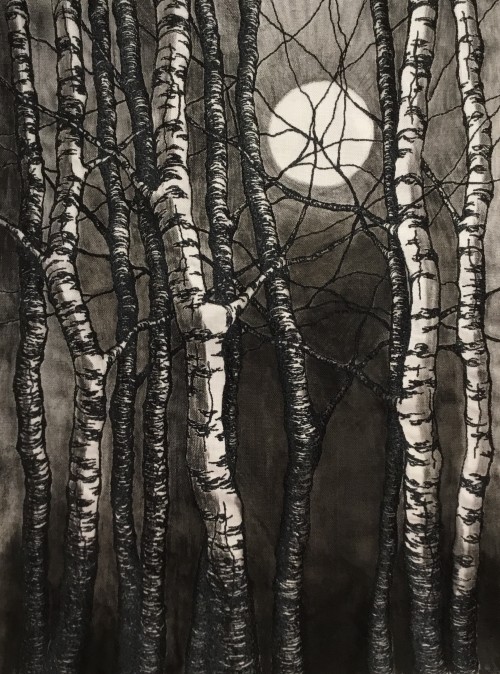 Moonlit Birches