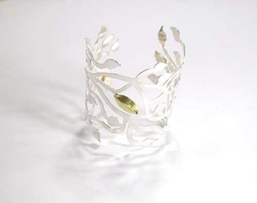 Sterling silver & 18ct gold cuff