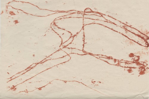 Untitled (Lochnagar print II), monoprint on newsprint, 30x21cm