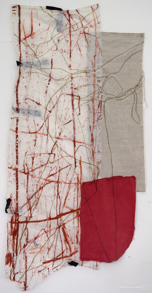Untitled (Loch Muik), Oil bar and oil pastel on mixed materials, 110x200cm