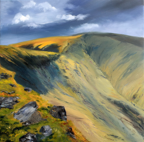 Rugged Mountainside, The Merrick 40x40cm 2019