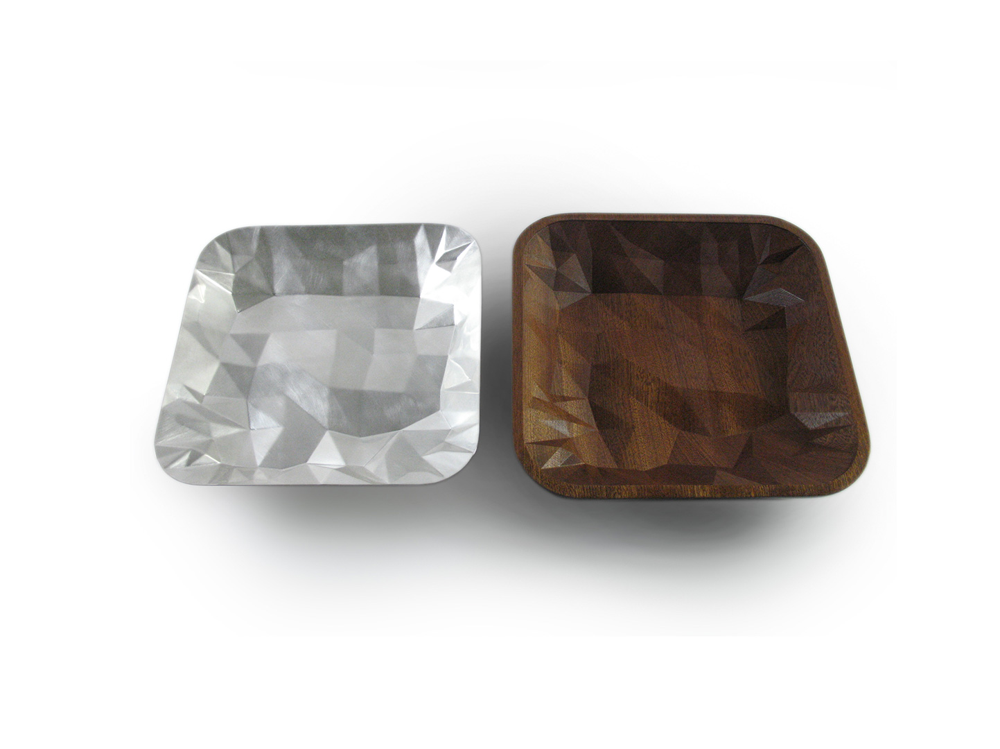 Faceted square bowl
