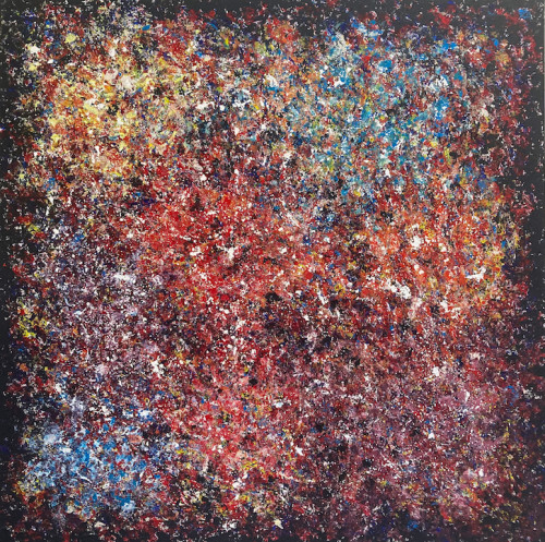 Family Fireworks, acrylic on canvas 91*91cm