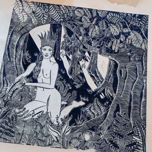 Volitia, Queen of the Forest.  100 x 100cm Caligo ink on Fabriano Paper.