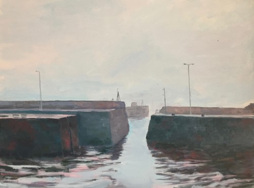 'St Monans Harbour, Fife' - 60x60cm - Oil paint on canvas