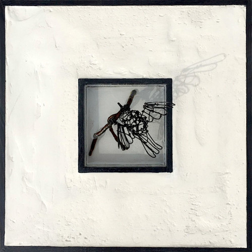 Early Riser (wire set in resin and plaster)