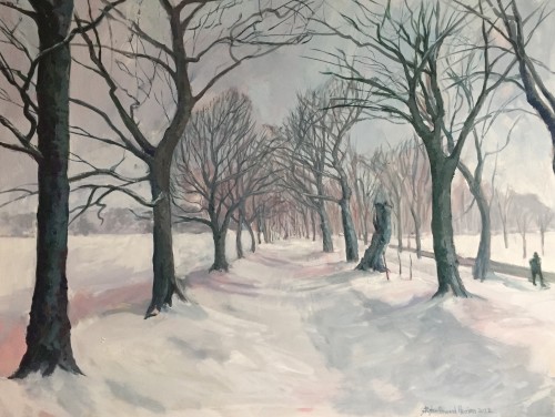 'Avenue of trees, Edinburgh Meadows, Winter' - 80x60cm - 2022