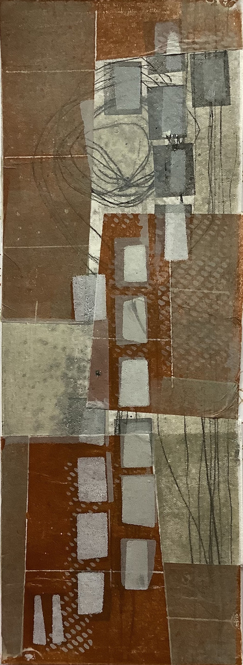 Pavement Walk, Oswestry, 2021 (mixed media print)