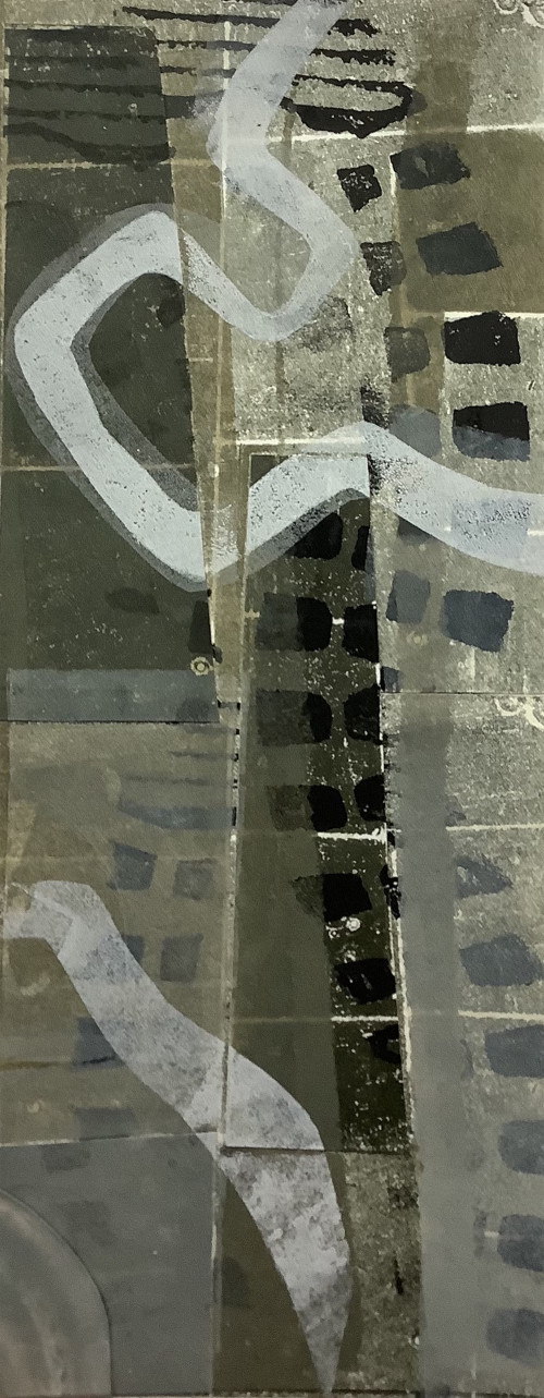 Pavement Walk, Shrewsbury 2021 (mixed media print)