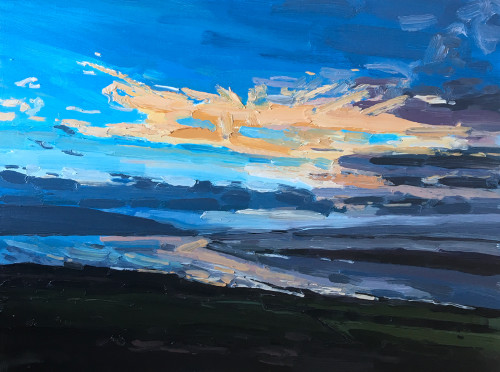 Golden Clouds Over Inchmarnock 9” x 12” oil on panel