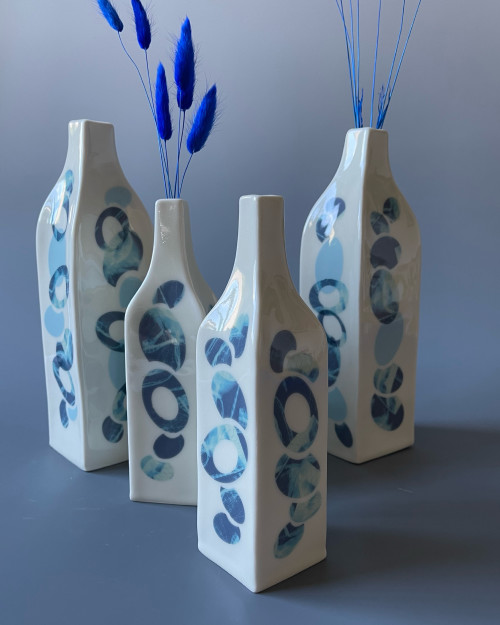 Ovals   (Porcelain bottle vases)
