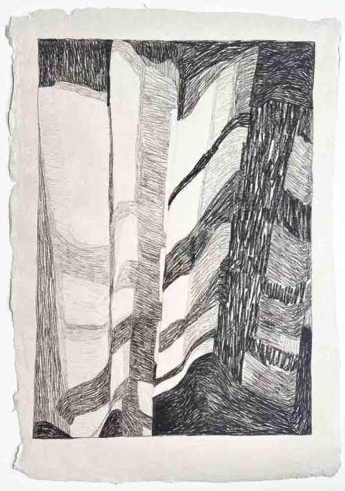 ‘Partition’, Water Soluble Wax Crayon on Sunn Hemp Handmade Paper, 58 x 80cm. 2022