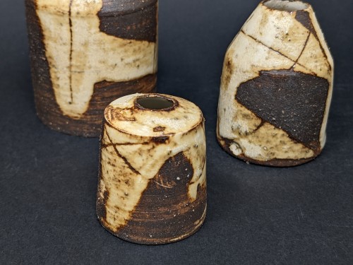 Landscape bottles with wild clay - wheelthrown