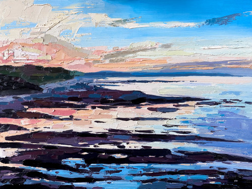 Fading Light, Tyninghame Beach 12” x 16” oil on panel