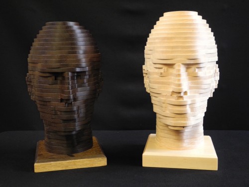 Heads, Fumed Oak and Maple