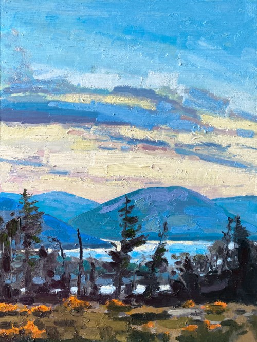 Past The Trees, Kames Bay 12” x 16” oil on panel