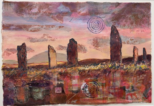 Rose pink sunset at The Ring of Brodgar