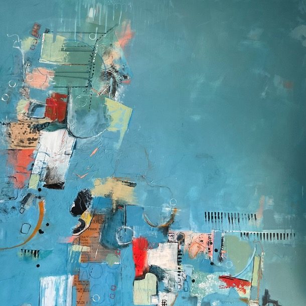 Janette Sumner, Tideline Orchestration, Mixed Media On Board, 100 X 100cm, £1200.00