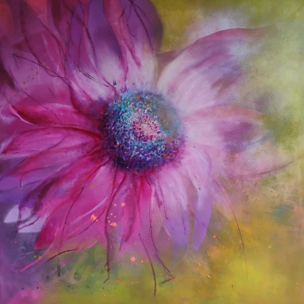 5. Nicola Coutts Senetti Magenta Oil On Gesso Panel 100x100cm