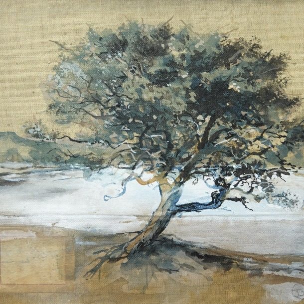 Jenny Mclaren Lochside Shade Image Size 16x18cm Vintage Book Cover , Framed Acrylic Ink, Acrylic Spray Varnish 2025