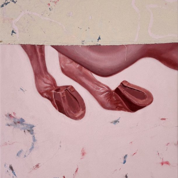Emma Sutherland Running Wild 2025, Acrylic And Pigment On Raw Canvas 110 X 80 Cm £1300 1