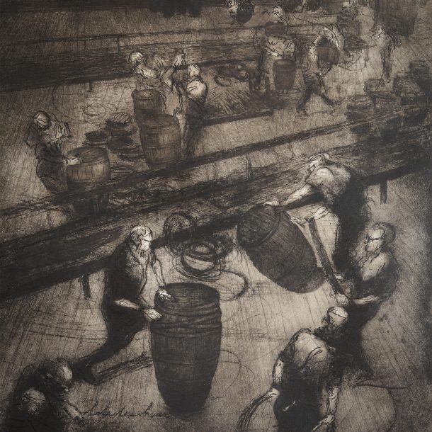 Katesteenhauer Speyside Cooperage 2018 Etching 80cmx60cm Courtesy Kate Steenhauer