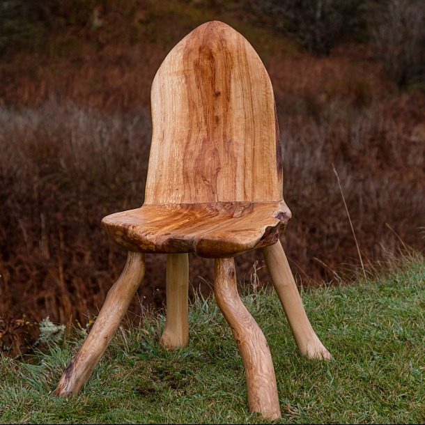 Freeform Carved Birch Wood Chair Hndmade By Andy Bunn Woodwork (2)
