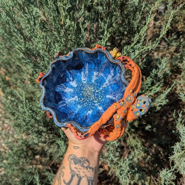 Pottery Octopus Bowl
